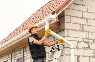 Pose et remplacement de gouttières à Plesder